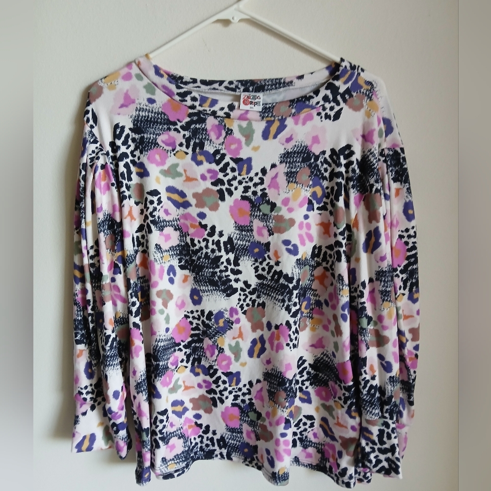 The ZigZag Stripe Exclusive Print Heavily Influenced 3/4 Sleeve Top 3XL